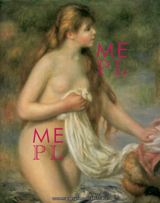 : Pierre-Auguste Renoir (1841-1919). Bather with long hair, 18 : Pierre-Auguste Renoir (1841-1919). Bather with long hair, 18