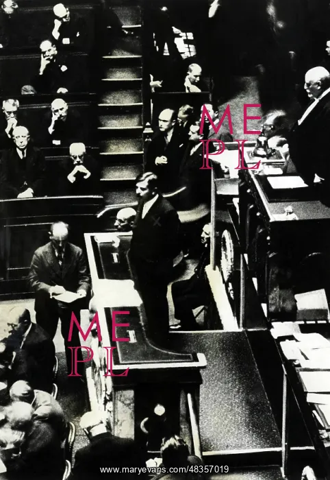 : Pierre Laval holding a speech on reparation negotiations : Pierre Laval holding a speech on reparation negotiations