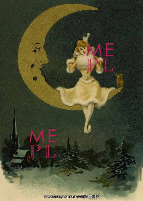 : Pierrette sitting on the moon : Pierrette sitting on the moon