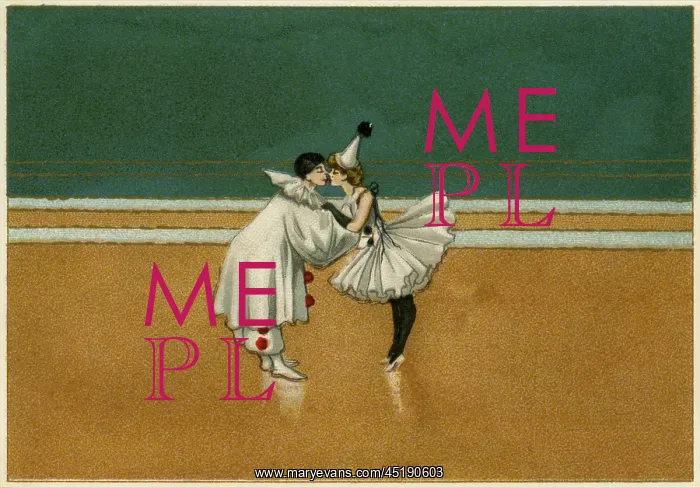  : Pierrot & pierette in white embrace