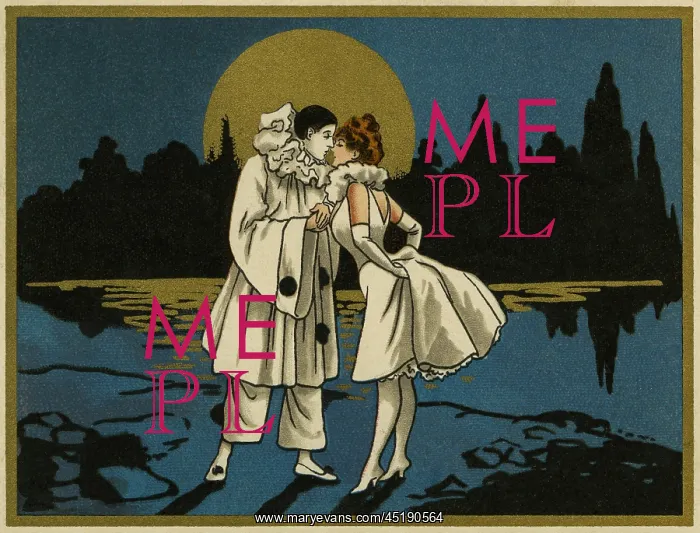: Pierrot and pierrette in the moonlight : Pierrot and pierrette in the moonlight
