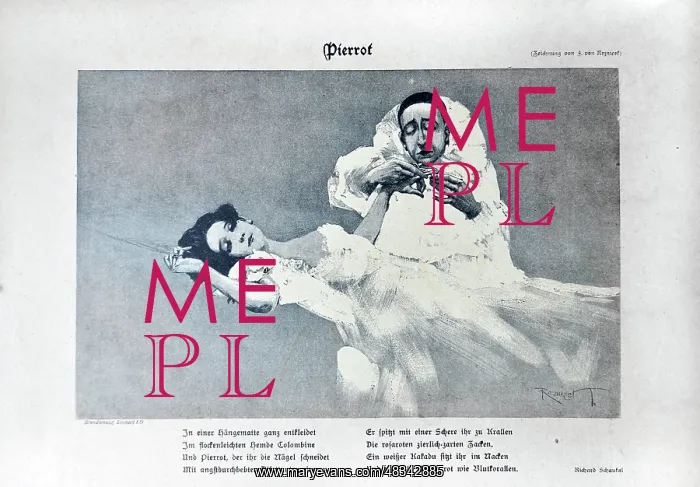 : Pierrot by Reznicek Ferdinand, 1901 : Pierrot by Reznicek Ferdinand, 1901