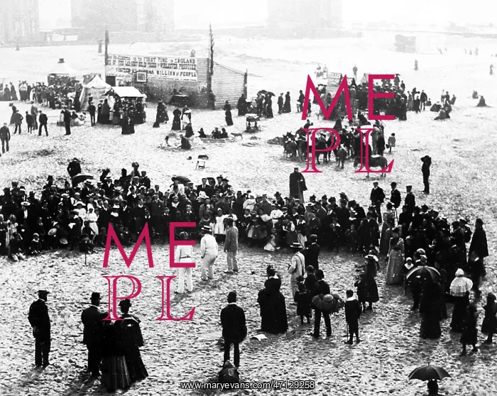  : Pierrots on the beach, Blackpool, Victorian period