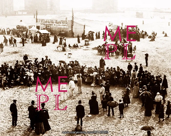  : Pierrots on the beach, Blackpool, Victorian period