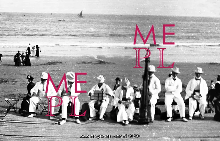  : Pierrots on the beach, Bridlington, early 1900s