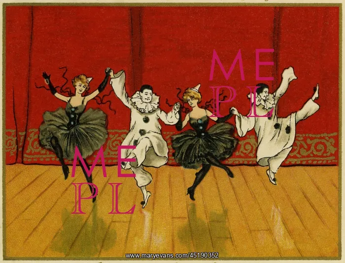 : Pierrots and pierrettes dancing : Pierrots and pierrettes dancing