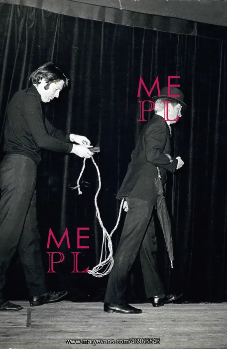 : Piers Plowright with robot gentleman called Harold : Piers Plowright with robot gentleman called Harold