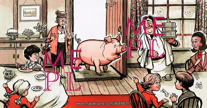  : Pig entering a restaurant