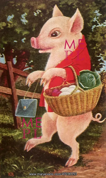  : Pig with Grocery Basket