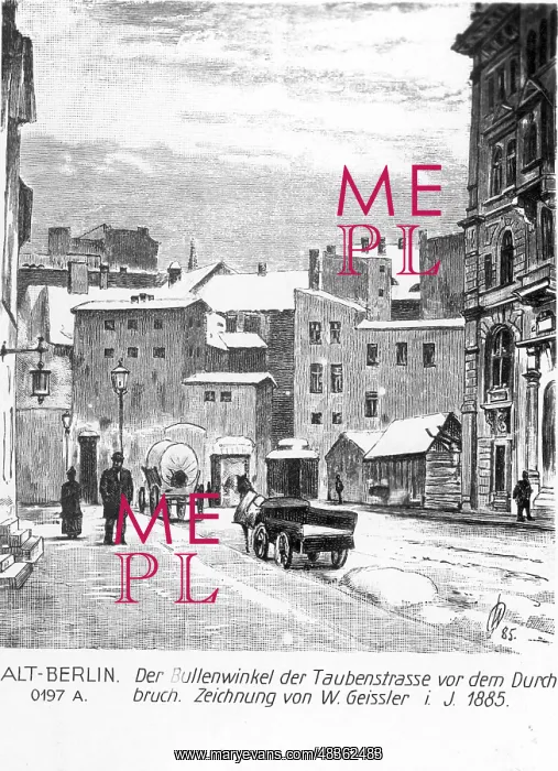 : Pigeon Street in Berlin, 1885 : Pigeon Street in Berlin, 1885