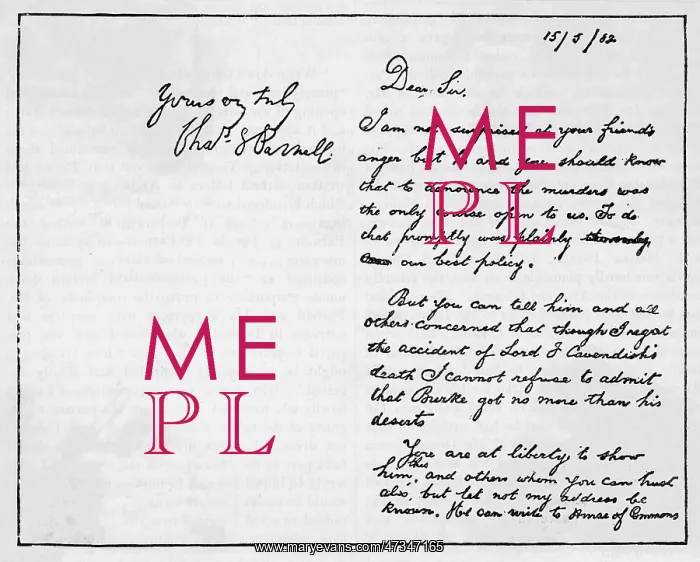 : PIGOTT'S FORGED LETTER : PIGOTT'S FORGED LETTER