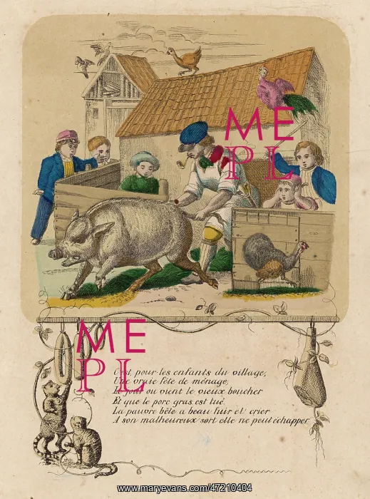 : PIGS ON FETE DAY C1840 : PIGS ON FETE DAY C1840