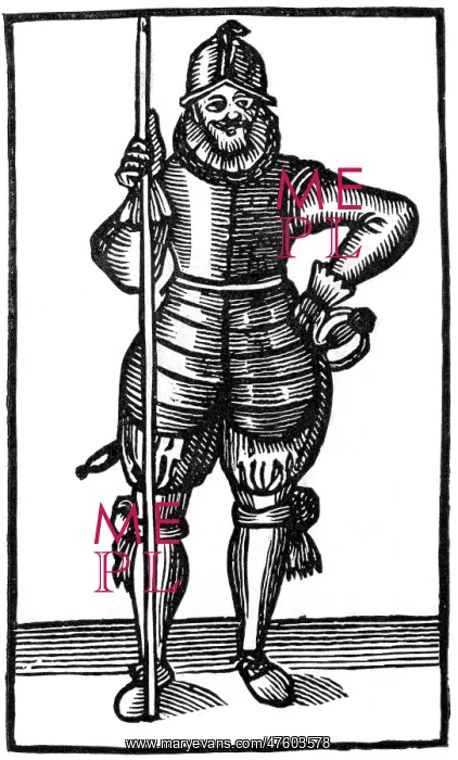 : Pikeman. A pikeman, member of the English militia : Pikeman. A pikeman, member of the English militia