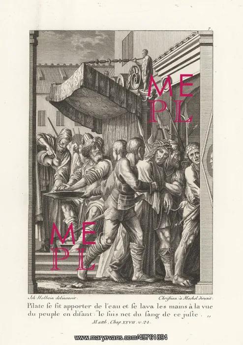 : Pilate washing his hands as Jesus Christ is led : Pilate washing his hands as Jesus Christ is led