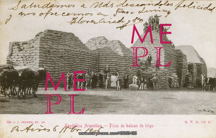 : Piles of Bags of Wheat - Argentina : Piles of Bags of Wheat - Argentina