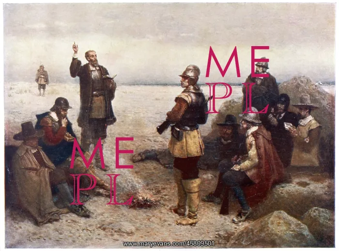 : Pilgrim Fathers give thanks : Pilgrim Fathers give thanks