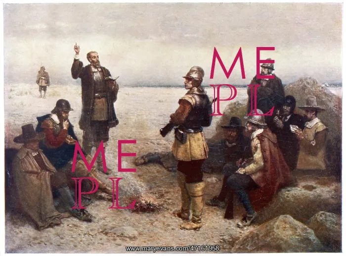 : Pilgrim Fathers give thanks : Pilgrim Fathers give thanks
