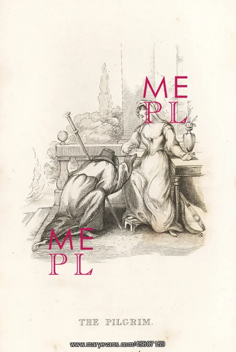 : The pilgrim handed a letter by the skeleton of Death : The pilgrim handed a letter by the skeleton of Death