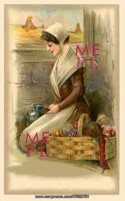  : Pilgrim kneeling and Giving Thanks