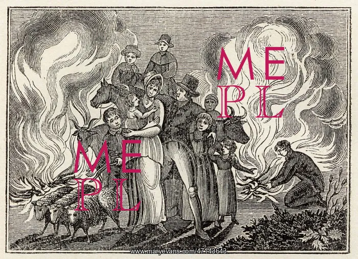 : Pilgrims. Passing through fire on St John's day at St Patrick's Purgatory