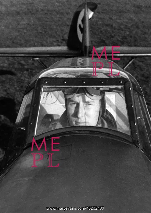 : Pilot in the cockpit of a fighter jet, 1938 : Pilot in the cockpit of a fighter jet, 1938