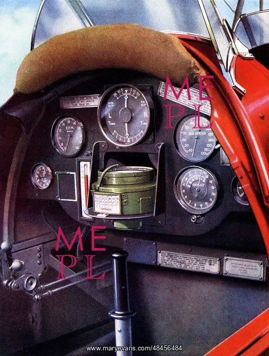 : Pilot's cockpit in a Tiger Moth aircraft : Pilot's cockpit in a Tiger Moth aircraft