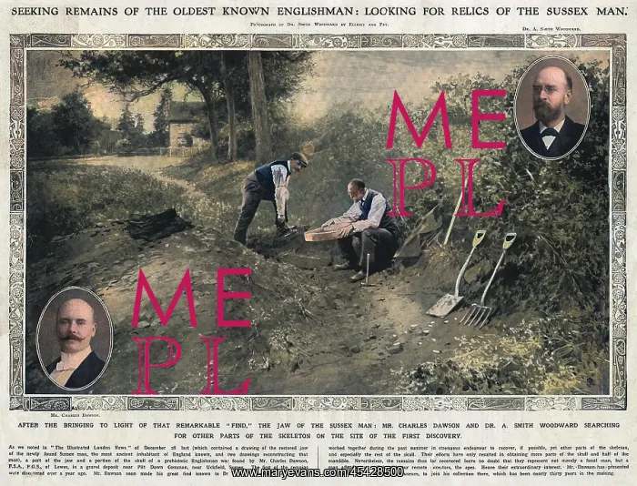 : Piltdown Man: Dawson and Smith-Woodward search for more bone : Piltdown Man: Dawson and Smith-Woodward search for more bone