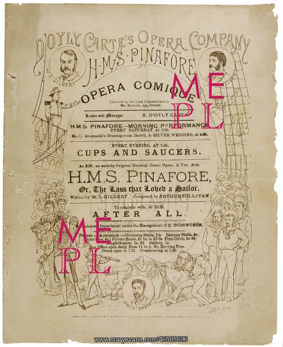 : Pinafore - Programme 1 : Pinafore - Programme 1