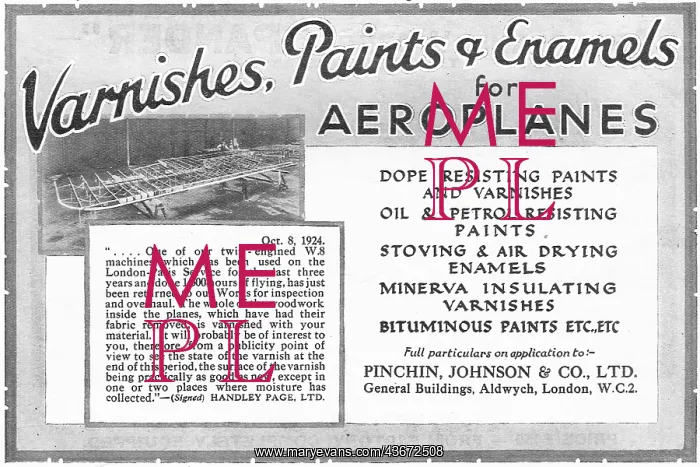 : Pinchin Johnson Aircraft Paints, Varnishes & Enamels : Pinchin Johnson Aircraft Paints, Varnishes & Enamels