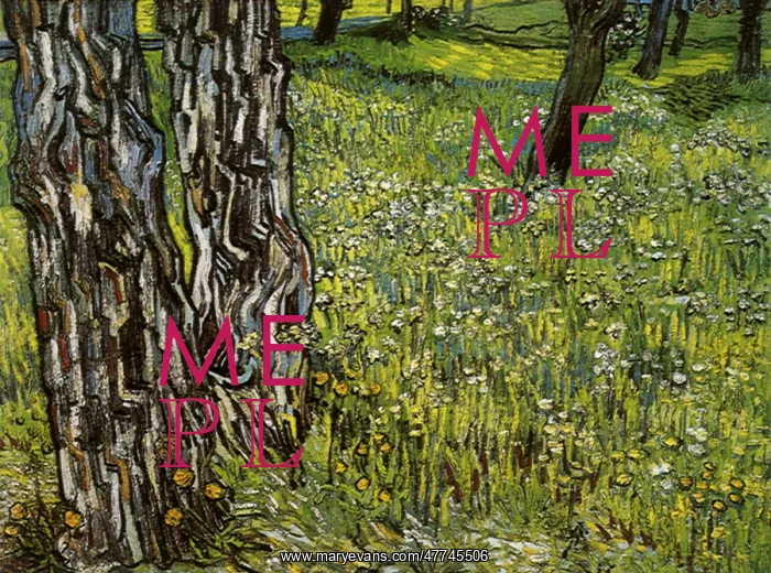 : Pine Trees & Dandelions in the Garden... by Van Gogh : Pine Trees & Dandelions in the Garden... by Van Gogh