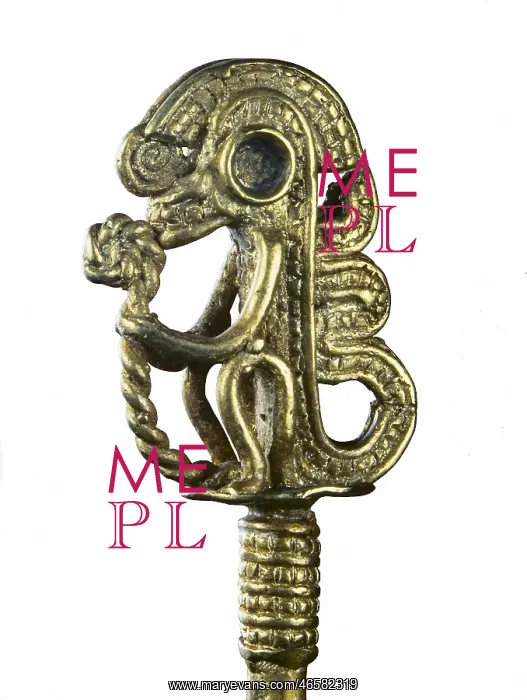 : Pinhead with mythological figure. Pre-Columbian : Pinhead with mythological figure. Pre-Columbian