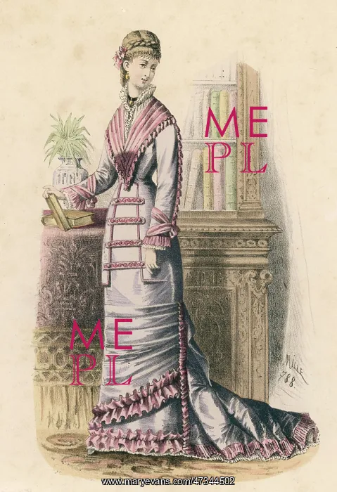 : Pink - Blue Dress 1878 : Pink - Blue Dress 1878