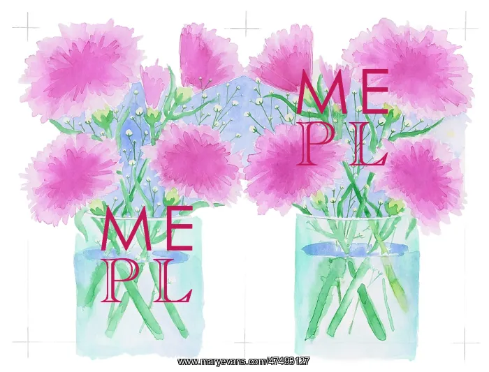 : Pink Carnations in a vase ? cut-out design : Pink Carnations in a vase ? cut-out design