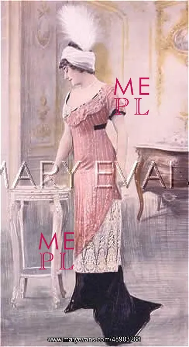 : PINK EVENING GOWN 1911 : PINK EVENING GOWN 1911