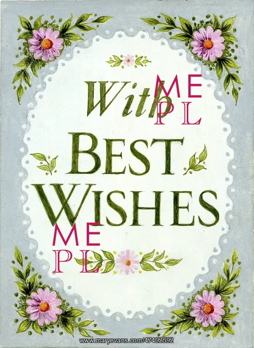  : Pink flowers and With Best Wishes