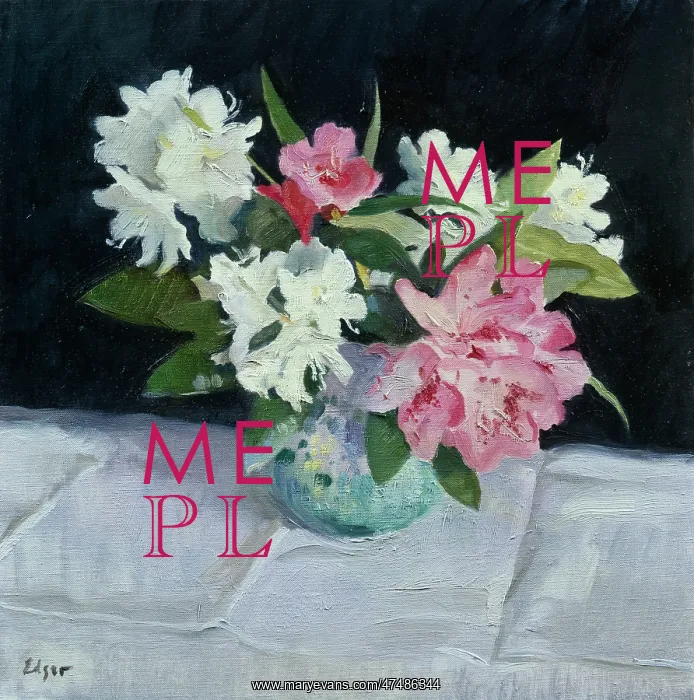 : Pink and White Rhododendrons in a Vase : Pink and White Rhododendrons in a Vase
