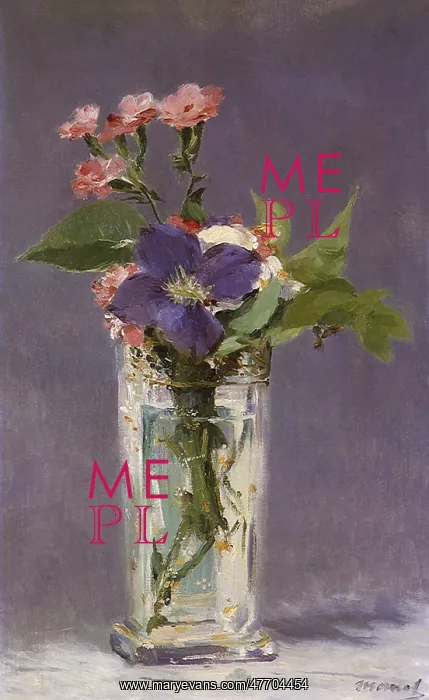  : Pinks and Clematis, by Manet
