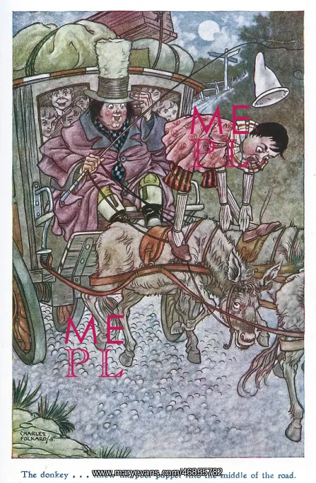 : Pinocchio -- donkey throws puppet : Pinocchio -- donkey throws puppet