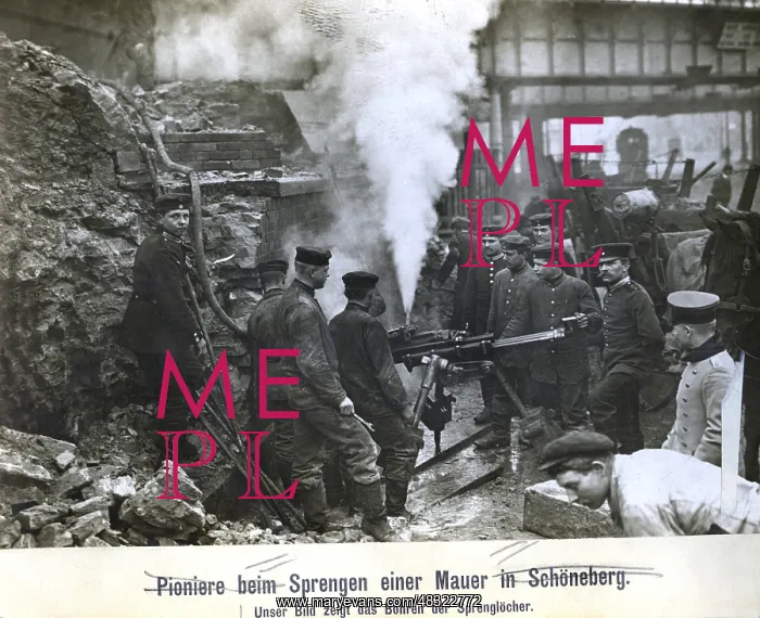 : Pioneers blow up a wall, 1912 : Pioneers blow up a wall, 1912