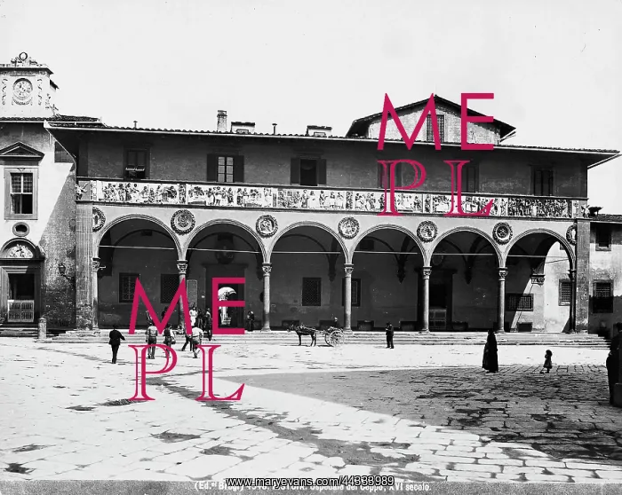 : Italy. Pistoia. Ospedale del Ceppo. Facade : Italy. Pistoia. Ospedale del Ceppo. Facade