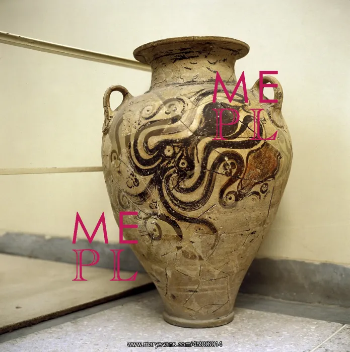  : Pithos. Minoan, pots, pithos with three handles, 1440 - 1400 B.C. ceramics