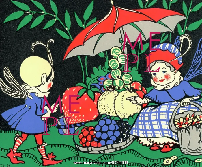: A pixie fruit seller : A pixie fruit seller