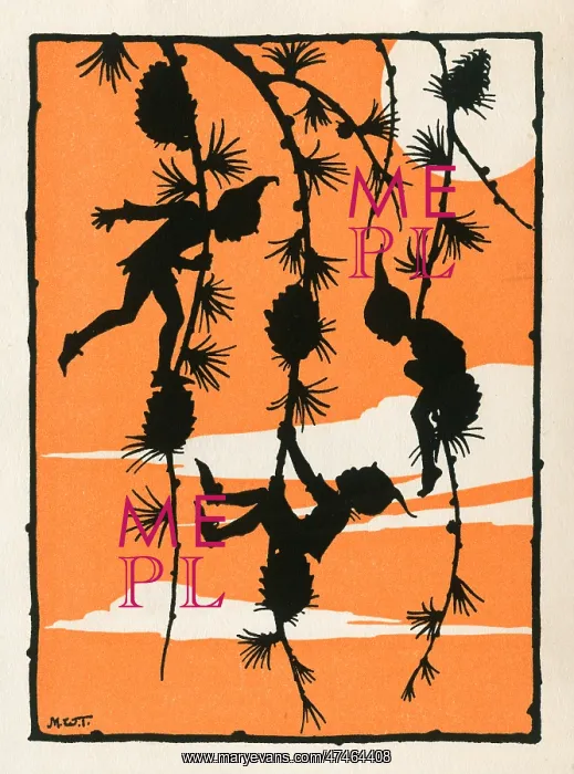 : Three pixies on hanging branches : Three pixies on hanging branches