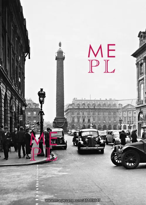 : Place Vendome in Paris, 1938 : Place Vendome in Paris, 1938