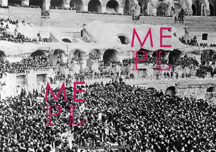: Placement of a cross in the Colosseum, 1926 : Placement of a cross in the Colosseum, 1926