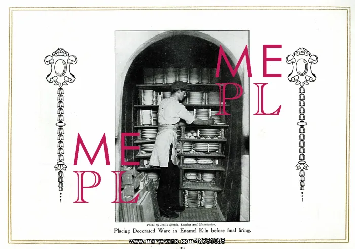 : Placing decorated ware in kiln, Alfred Meakin : Placing decorated ware in kiln, Alfred Meakin