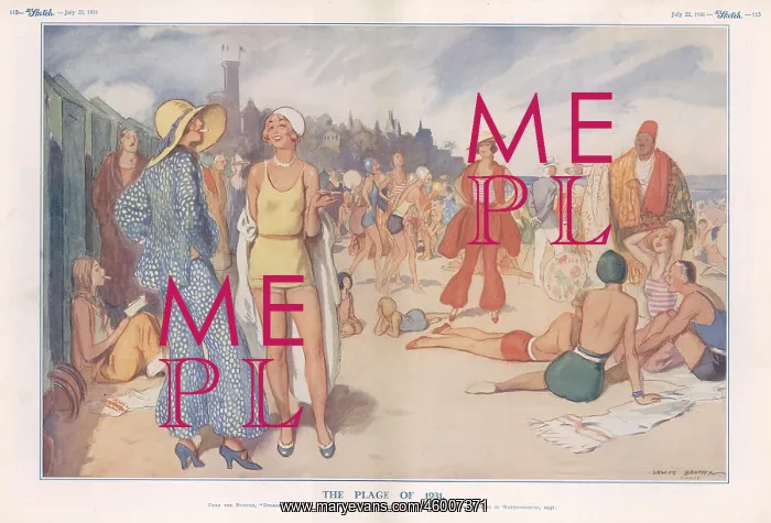: The Plage of 1931 by Lewis Baumer : The Plage of 1931 by Lewis Baumer