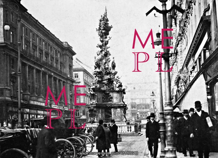 : Plague pillar, on the Graben in Vienna, 1909 : Plague pillar, on the Graben in Vienna, 1909