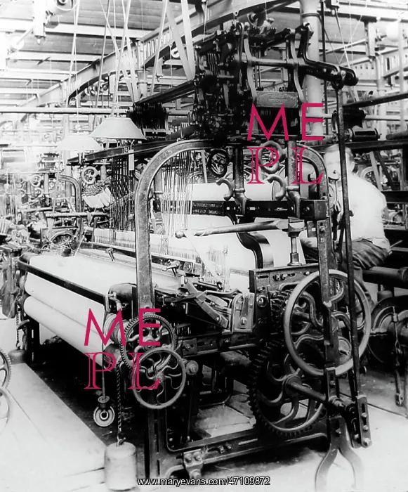 : Plain coating loom in a woollen mill in Bradford : Plain coating loom in a woollen mill in Bradford