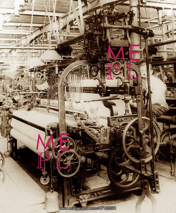 : Plain coating loom in a woollen mill in Bradford : Plain coating loom in a woollen mill in Bradford